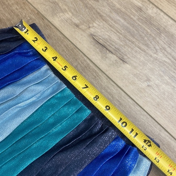 Maeve Blue and Green Striped Midi Skirt - Picture 15 of 16